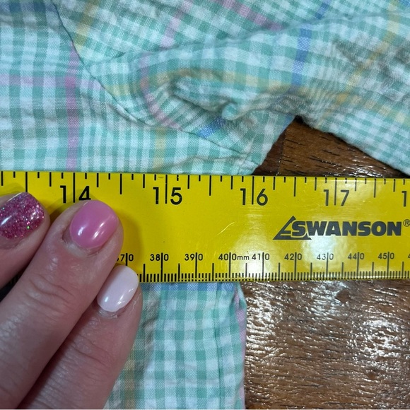 Hannah Kate boys pastel green button down 100% cotton shirt no size tag fits 10 - Picture 5 of 8